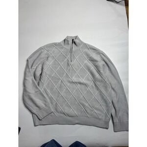 Perry Ellis Polo 1/4 Zip Sweater Mens XL  Wool Blend Golf Old Money See